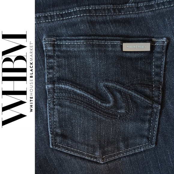 NEW White House Black Market Blanc Embroidered Black Bootcut Jeans - Size 0R - Picture 5 of 8
